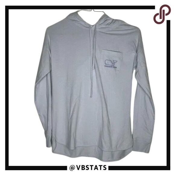 Vineyard Vines Edgartown Long Sleeve Graphic Design Small Hoodie in Pale Blue - Picture 1 of 7